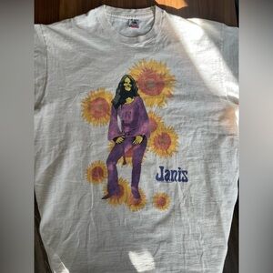 VINTAGE SINGLE STITCH Janis Joplin 100 percent cotton t -shirt 🎸🎸🎸 size XL